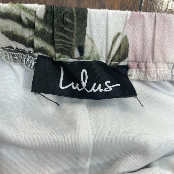 Lulus Shift Dress Small Ivory Floral Off-the-Shoulder Short Sleeve Women's - Picture 13 of 14